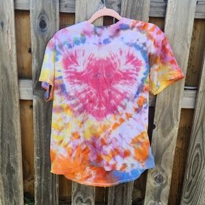 Upcycled-Tie-Dye heart ❤️  tee shirt